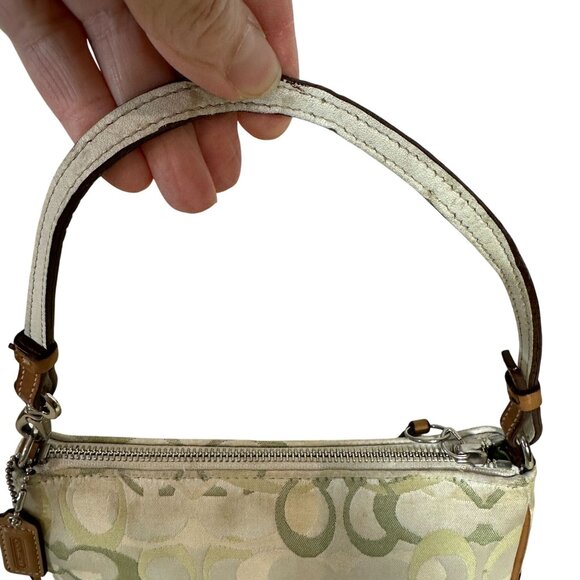 Coach Y2K OPTIC Green Signature Canvas Mini Bag + Free Coach Leather Extender - Picture 11 of 15